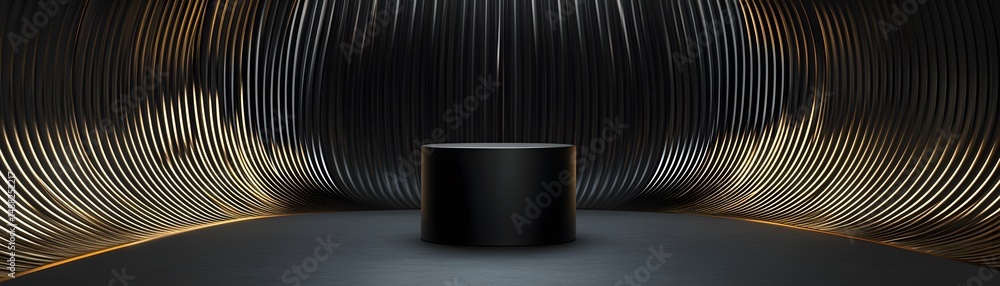 Fototapeta premium Empty cylinder podium in a modern abstract setting