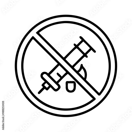 Line Icon Vector Illustrating the International Day Against Drug Abuse