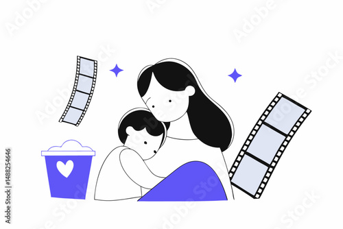 Cinematic depiction of a mother and child emphasizing grace and serenity suitable for emotional storytelling and campaigns