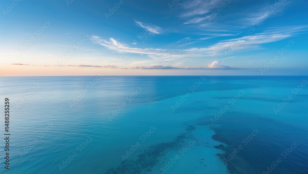 Obraz premium Strata of azure sea and cerulean sky