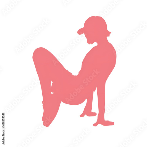 silhouette of a girl who likes freedom in posing in front of the camera. short hair girl posing in front of the camera.