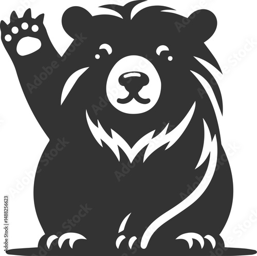 Wild animal vector silhouette wombat black drawing