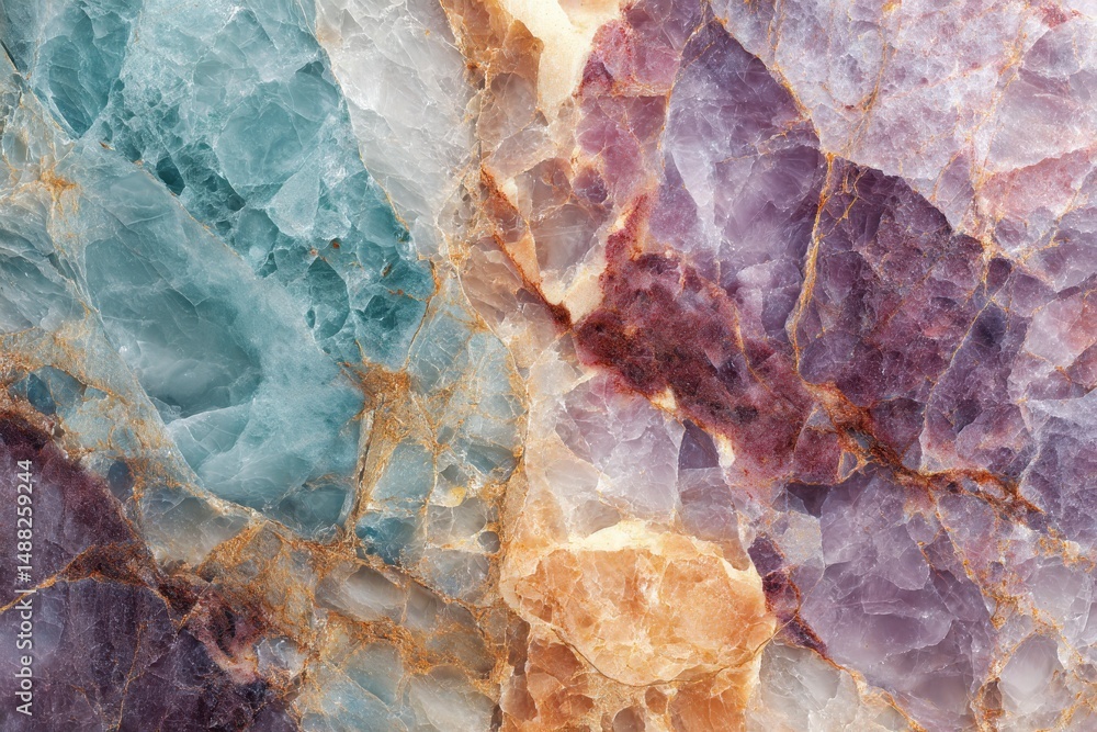 Fototapeta premium Colorful marble texture with striking veins.