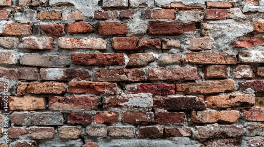 Obraz premium Rustic Red Brown Brick Stone Wall Texture Background