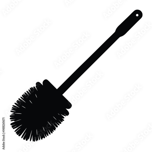 cleaner element isolated toilet brush on white background  