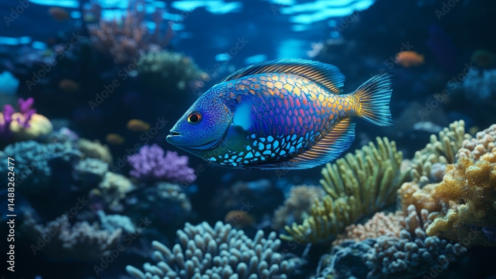 Fototapeta premium tropical fish in aquarium