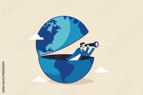 global, international, vision, future, business, world, perspective, look, economic, enterprise, globe, risk, oversea, forecast, telescope, idea, job, forward, organization, finance, search, communica