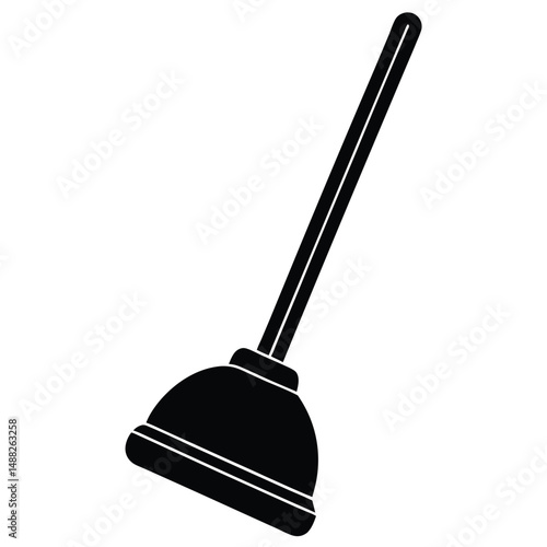 cleaner element isolated toilet plunger on white background  