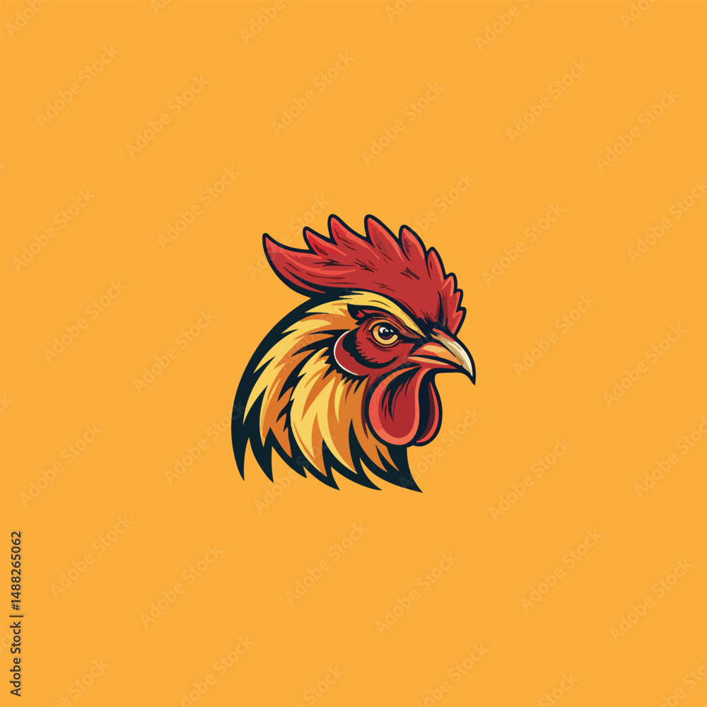 Chicken rooster head mascot Hen silhouette isolated on white background. Vibrant Rooster Logo Collection, chicken head. Chicken head design vector art, chicken animal vector illustration Chicken rooster head mascot Hen silhouette isolated on white background. Vibrant Rooster Logo Collection, chicken head. Chicken head design vector art, chicken animal vector illustration