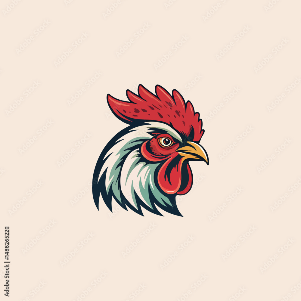 Chicken rooster head mascot Hen silhouette isolated on white background. Vibrant Rooster Logo Collection, chicken head. Chicken head design vector art, chicken animal vector illustration Chicken rooster head mascot Hen silhouette isolated on white background. Vibrant Rooster Logo Collection, chicken head. Chicken head design vector art, chicken animal vector illustration