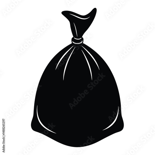 cleaner element isolated trash bag on white background  