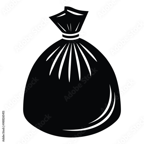 cleaner element isolated trash bag on white background  