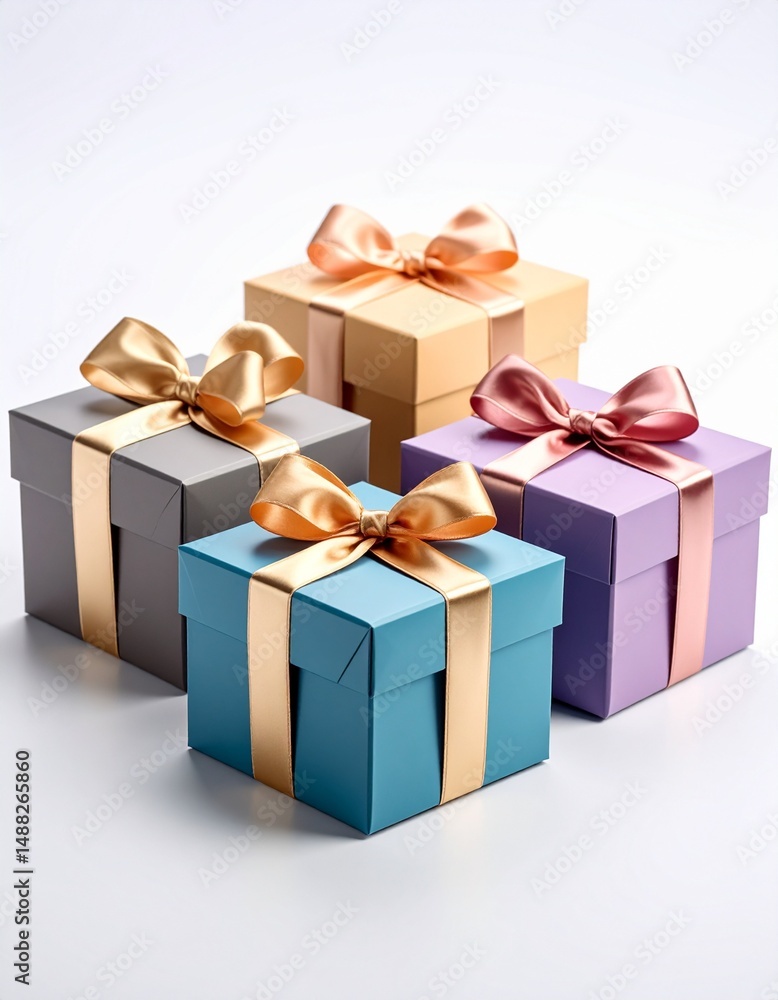 Obraz premium サテンのリボンのプレゼントボックス