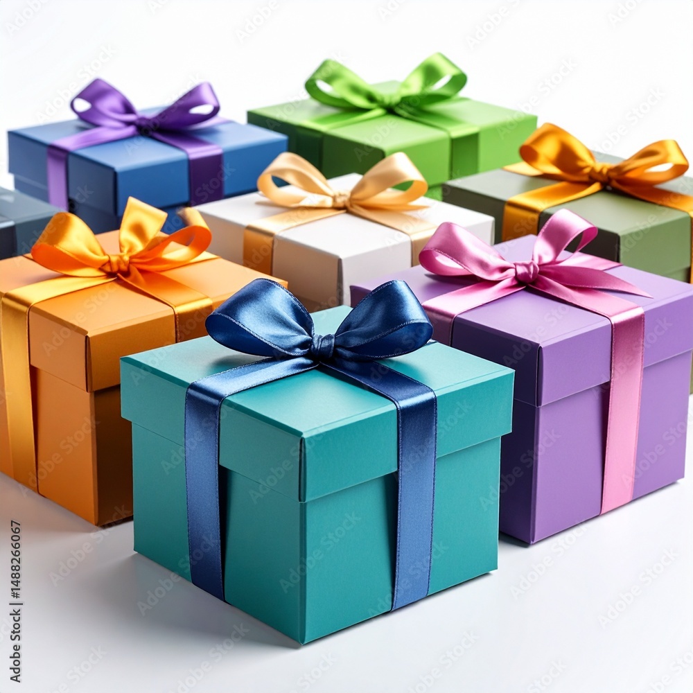 Obraz premium サテンのリボンのプレゼントボックス