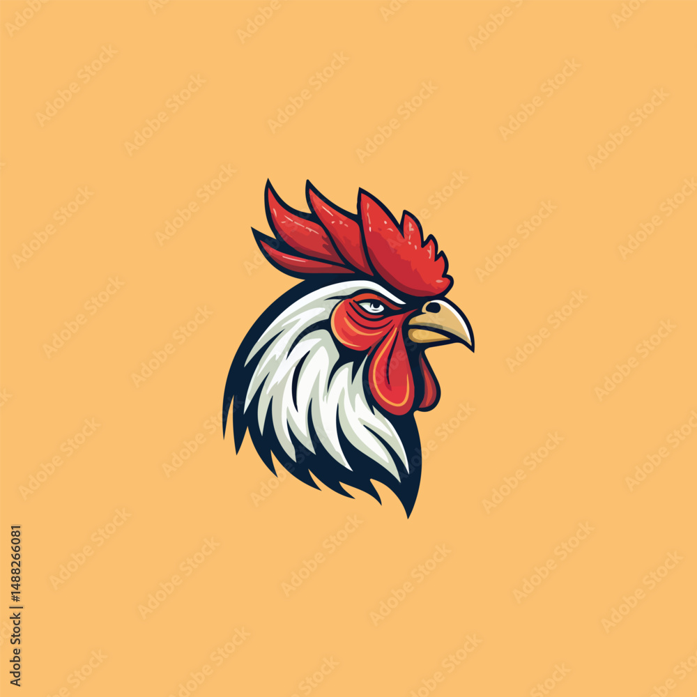 Chicken rooster head mascot Hen silhouette isolated on white background. Vibrant Rooster Logo Collection, chicken head. Chicken head design vector art, chicken animal vector illustration Chicken rooster head mascot Hen silhouette isolated on white background. Vibrant Rooster Logo Collection, chicken head. Chicken head design vector art, chicken animal vector illustration