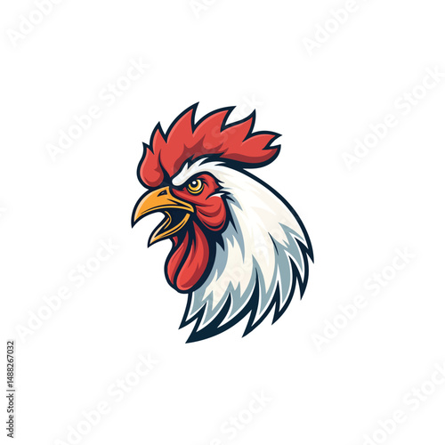 Wallpaper Mural Chicken rooster head mascot Hen silhouette isolated on white background. Vibrant Rooster Logo Collection, chicken head. Chicken head design vector art, chicken animal vector illustration Torontodigital.ca