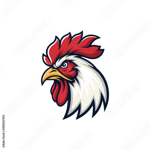 Wallpaper Mural Chicken rooster head mascot Hen silhouette isolated on white background. Vibrant Rooster Logo Collection, chicken head. Chicken head design vector art, chicken animal vector illustration Torontodigital.ca
