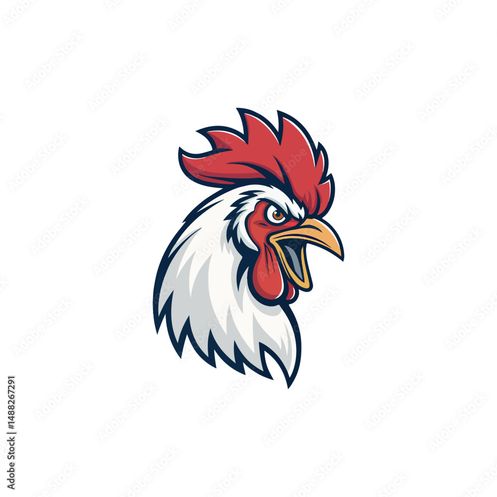 Chicken rooster head mascot Hen silhouette isolated on white background. Vibrant Rooster Logo Collection, chicken head. Chicken head design vector art, chicken animal vector illustration Chicken rooster head mascot Hen silhouette isolated on white background. Vibrant Rooster Logo Collection, chicken head. Chicken head design vector art, chicken animal vector illustration