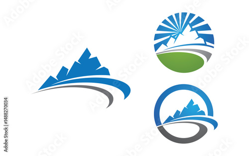 Mountain Hill icon Logo illustration design Template v.11