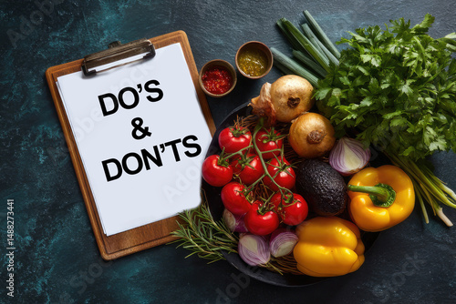 conceptual of Do's and Don'ts for food safety