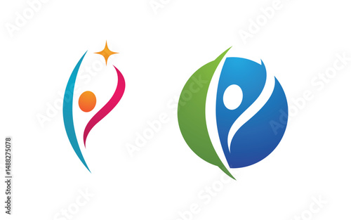 Healthy life Human fit sport logo sign illustration v.106