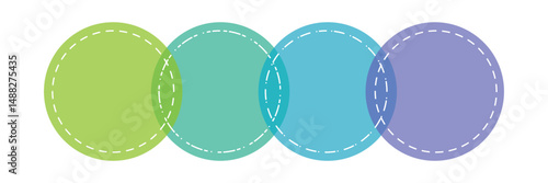 Infographic chart template modern style for presentation, start up project, business strategy, theory basic operation, logic analysis. Venn diagram vector 10 eps