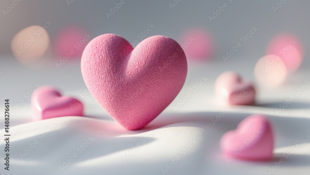 Obraz premium Pink Heart Symbol for Valentine's Day Edition