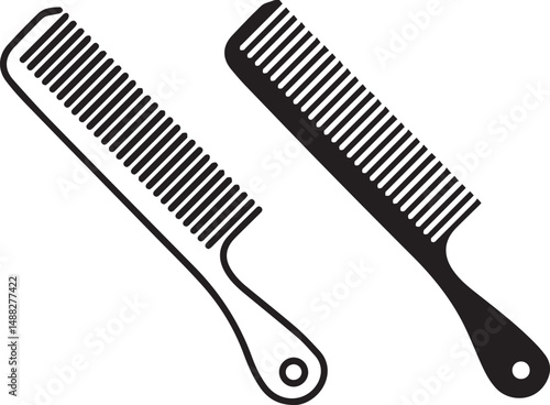 plastic comb, blue comb, simple comb, everyday object, household item, simple design, minimalist, flat lay, digital illustration