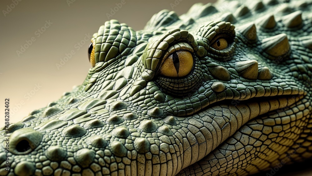 Fototapeta premium Detailed view of crocodile skin texture