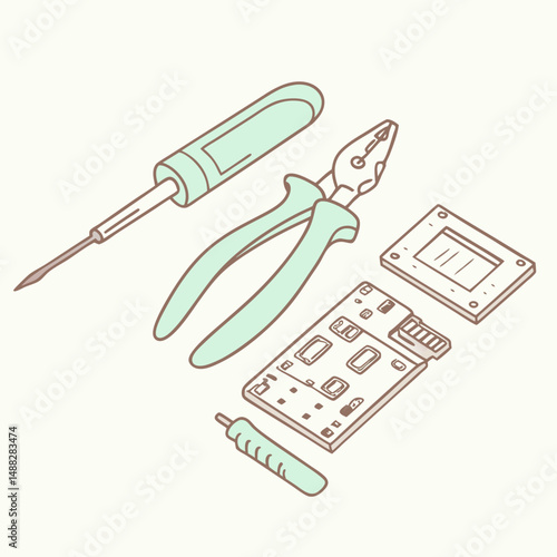 Repairing electronic circuit board tools kit