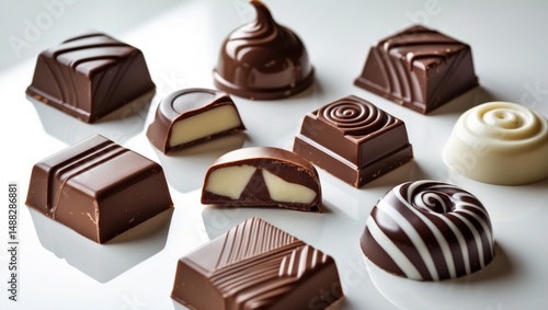 Chocolate confection isolated against a white backdrop featuring a clipping path and complete depth of field.