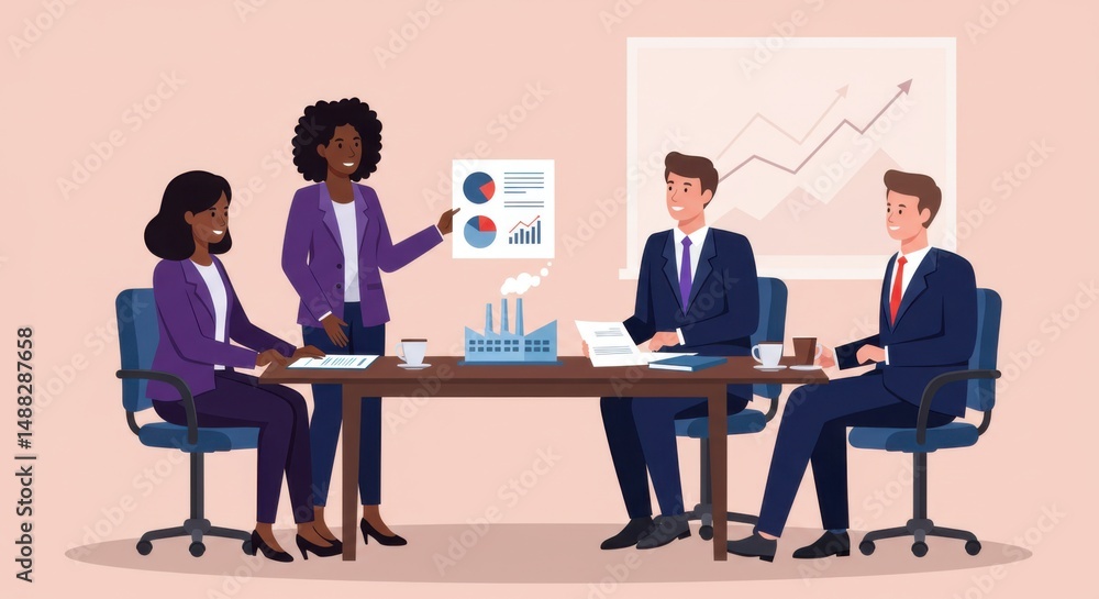 Diverse Business Team Meeting Growth Strategy Diverse Business Team Meeting Growth Strategy