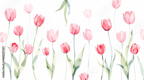 seamless pattern with tulips