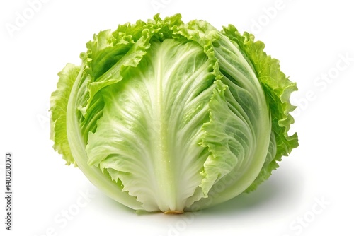 Fresh Iceberg Lettuce White Background