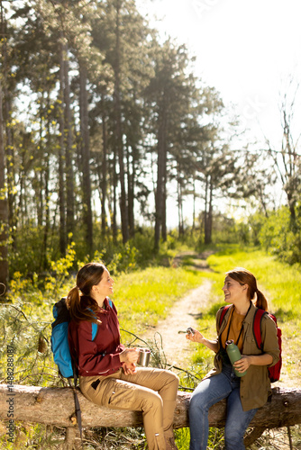 Two friends enjoy a peacefu...