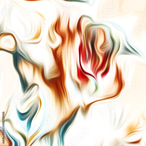 Abstract fluid art digital painting and dynamic swirling patterns with vibrant color transitions.