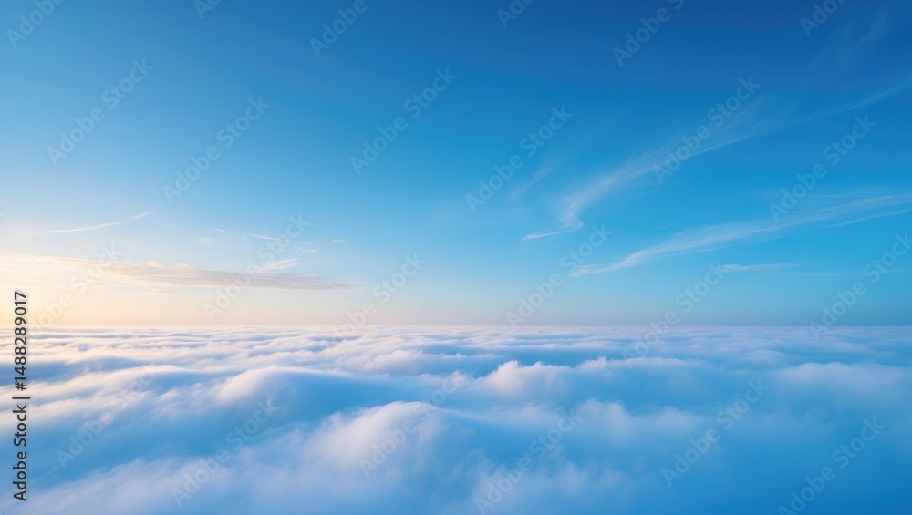 Fototapeta premium Blue sky and fluffy clouds background
