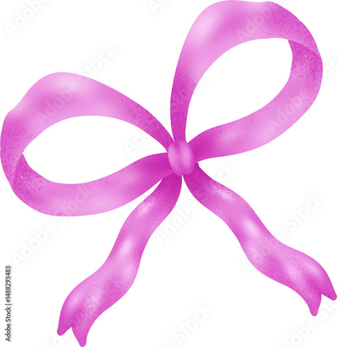 Coquette seashell and ribbon bow watercolor elements