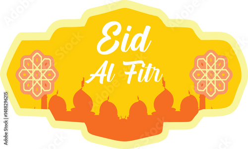  vector illustration of greeting templates for Eid al-Fitr and Eid al-Adha