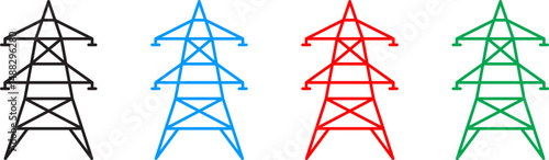 Electric tower icon. Outline illustration of electric tower vector icon for web design isolated on white background. Vector illustration.