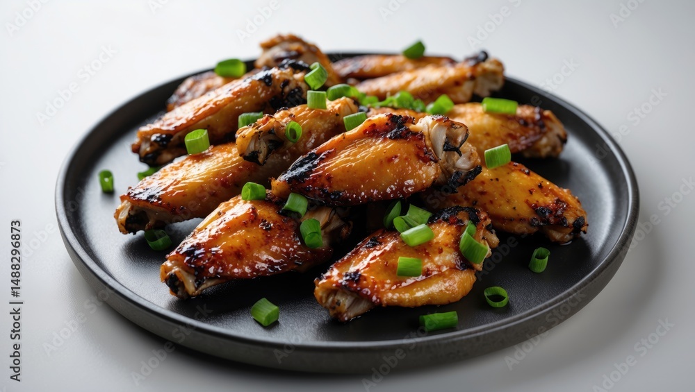 Chicken wings baked and served with sweet chili sauce Chicken wings baked and served with sweet chili sauce