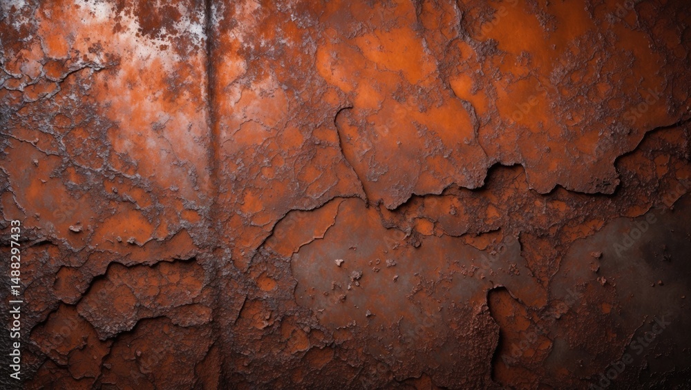 Fototapeta premium Industrial grunge pattern featuring oxidized metal surfaces
