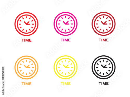 Colorful Time Icons Set 