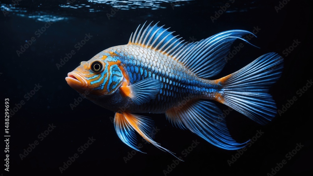 Fototapeta premium Against a dark backdrop with stunning fish