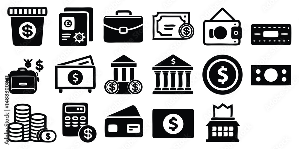 High Contrast Icons for Fintech Projects High Contrast Icons for Fintech Projects