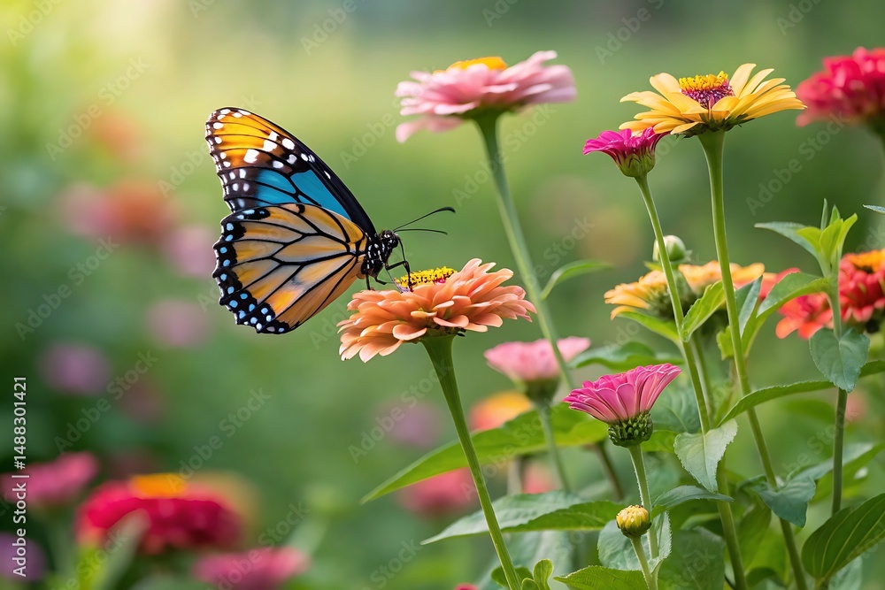 butterfly on flower Ai generate. butterfly on flower Ai generate.