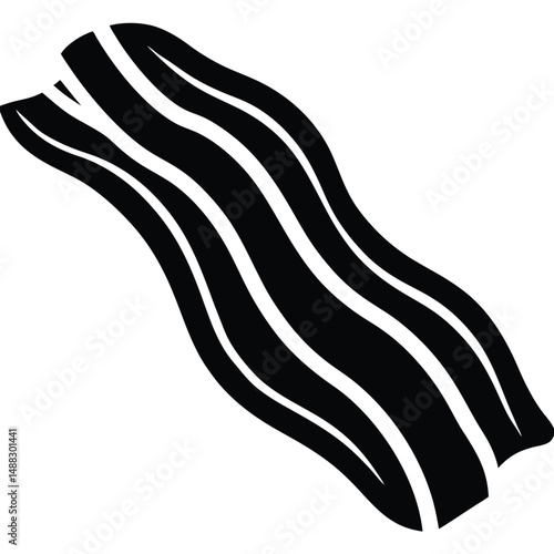 butcher element isolated bacon strips on white background