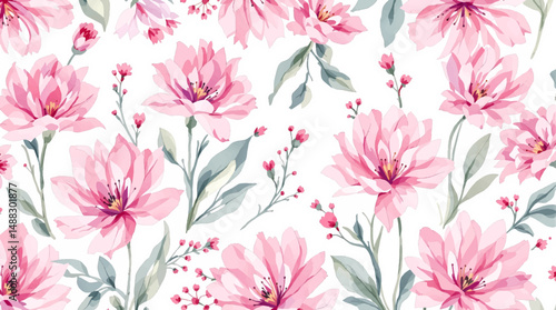 Whimsical spring blooms bordering an open and airy background