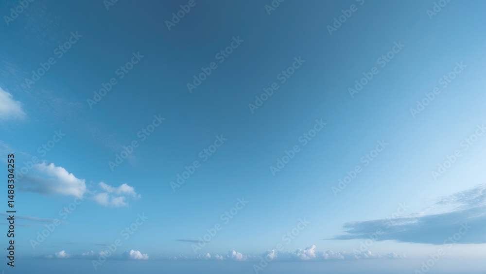 Obraz premium Open blue sky with cloud patterns and illuminated border