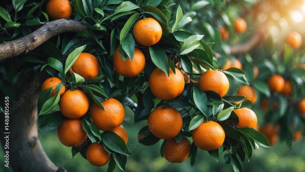 fresh orange growing on tree fresh orange growing on tree